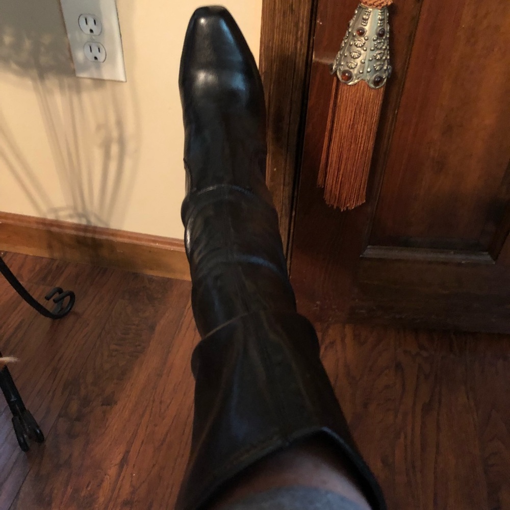 Franco Sarto black leather boots